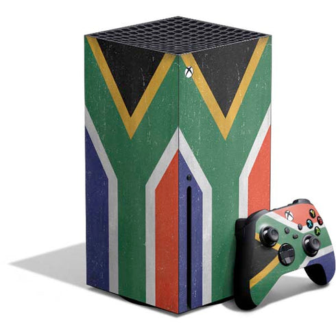South Africa Flag Distressed Xbox Series X Bundle Skin